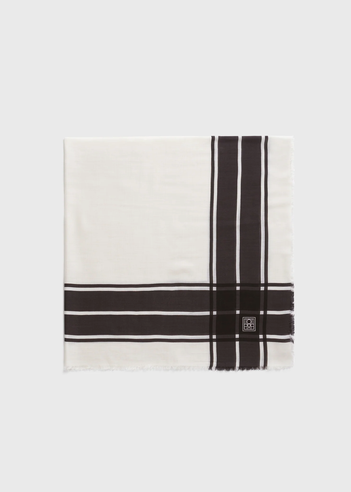 Wool Silk Blanket Scarf Black