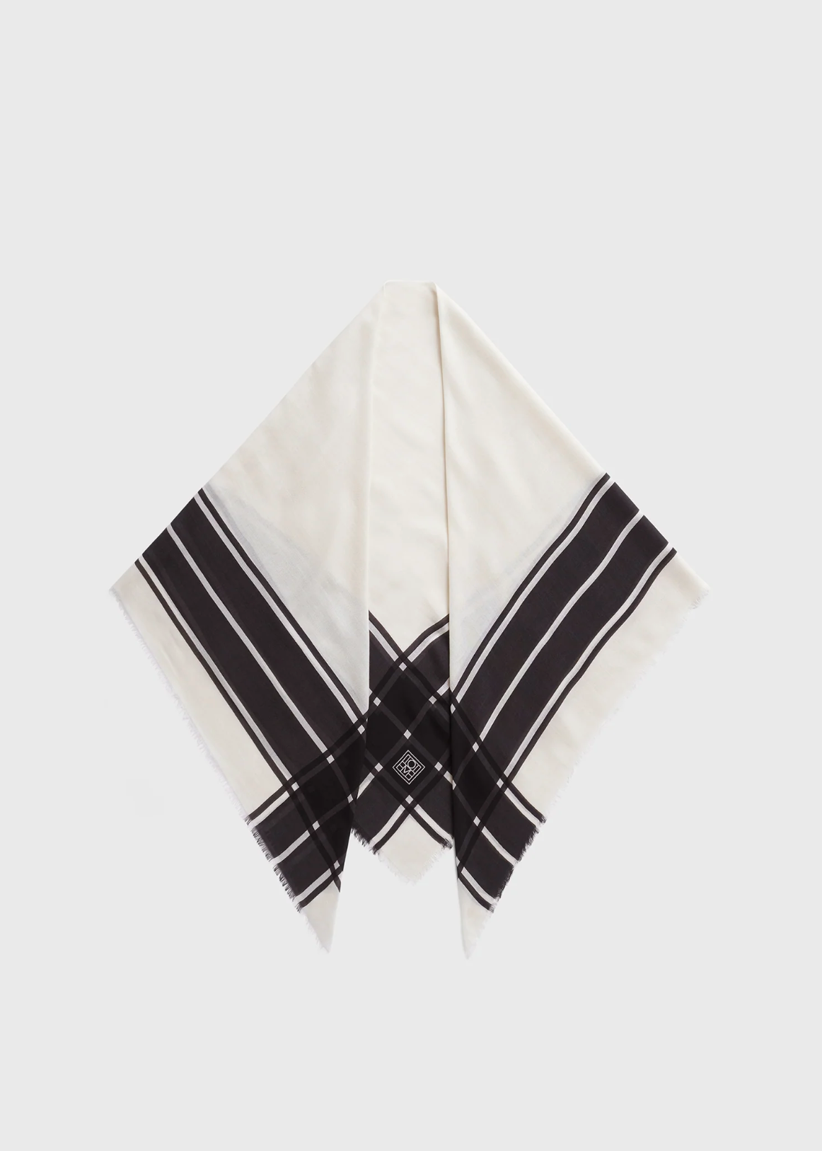 Wool Silk Blanket Scarf Black