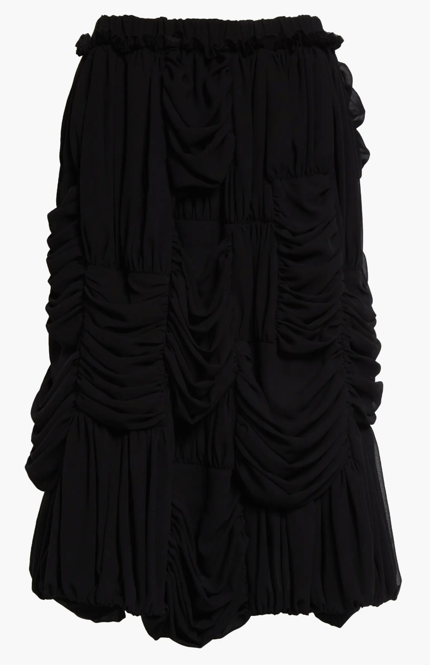 Draped Panelled Skirt Black