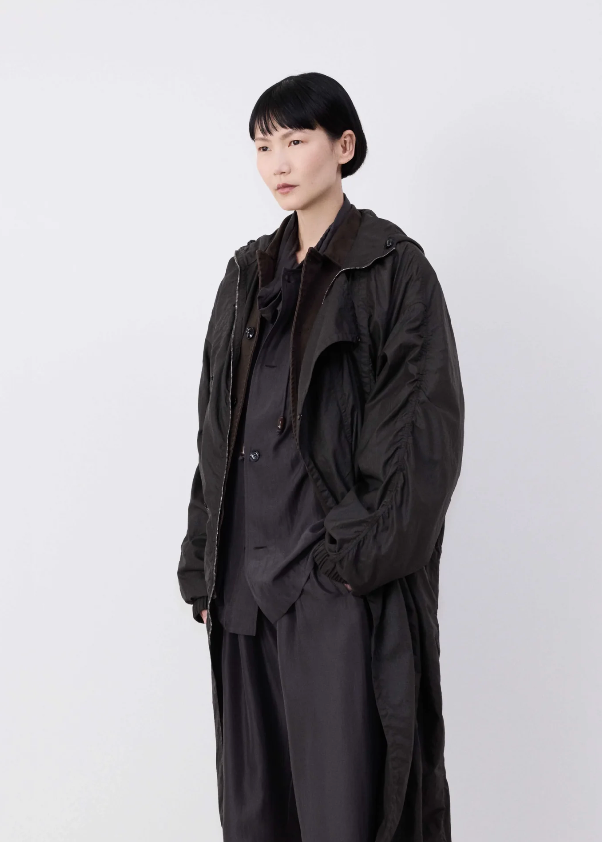 Nylon Parka Jacket Espresso Unisex