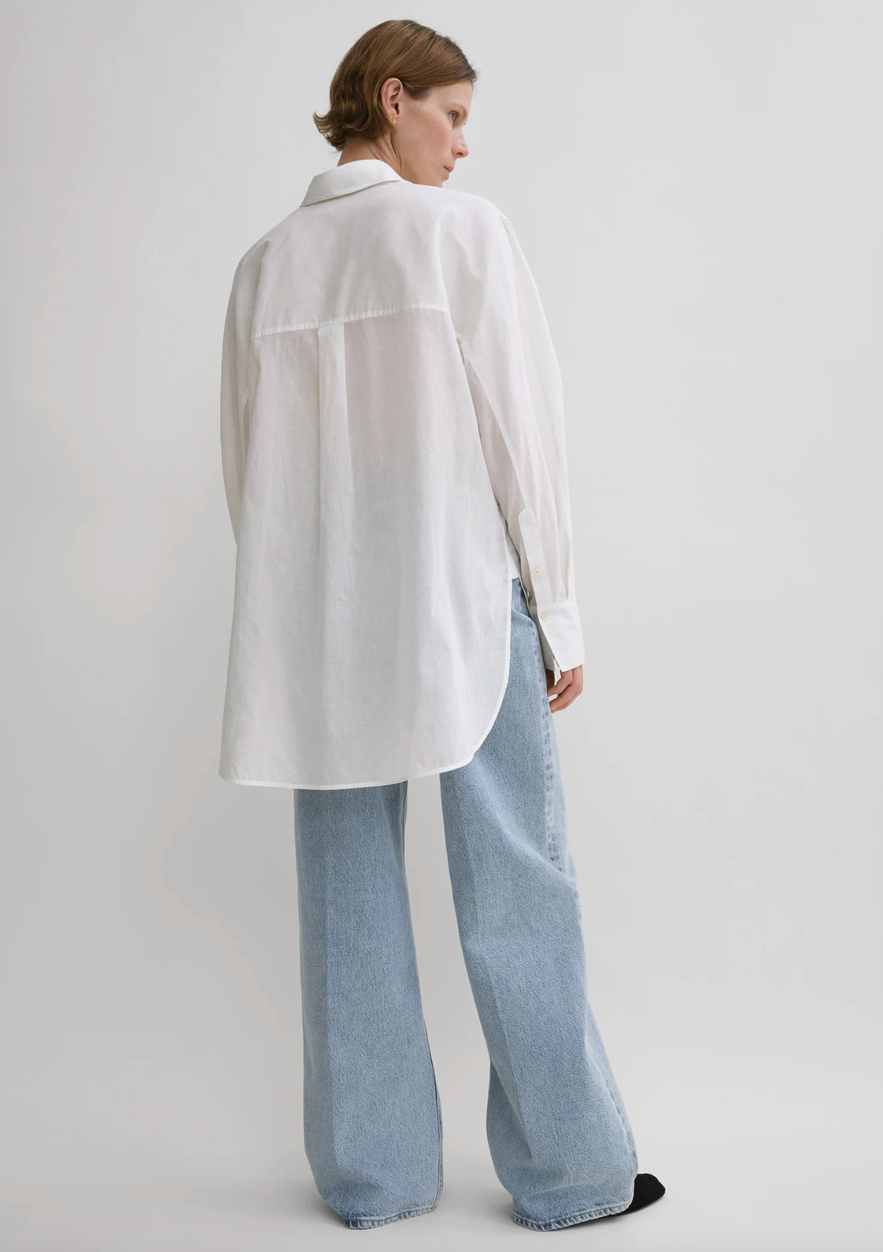 Kimono Sleeve Cotton Shirt Off White