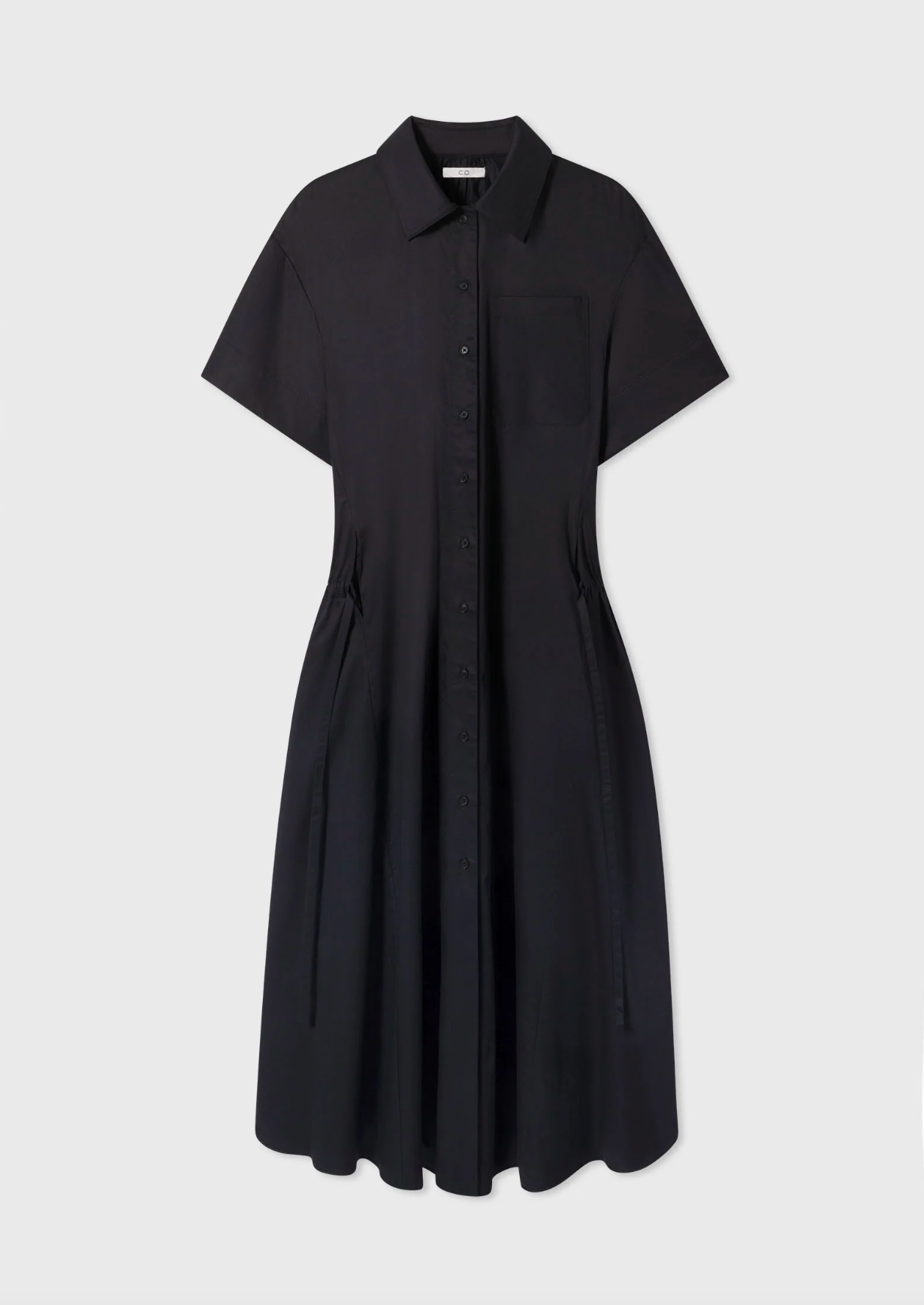 Gathered Waist Dress Black