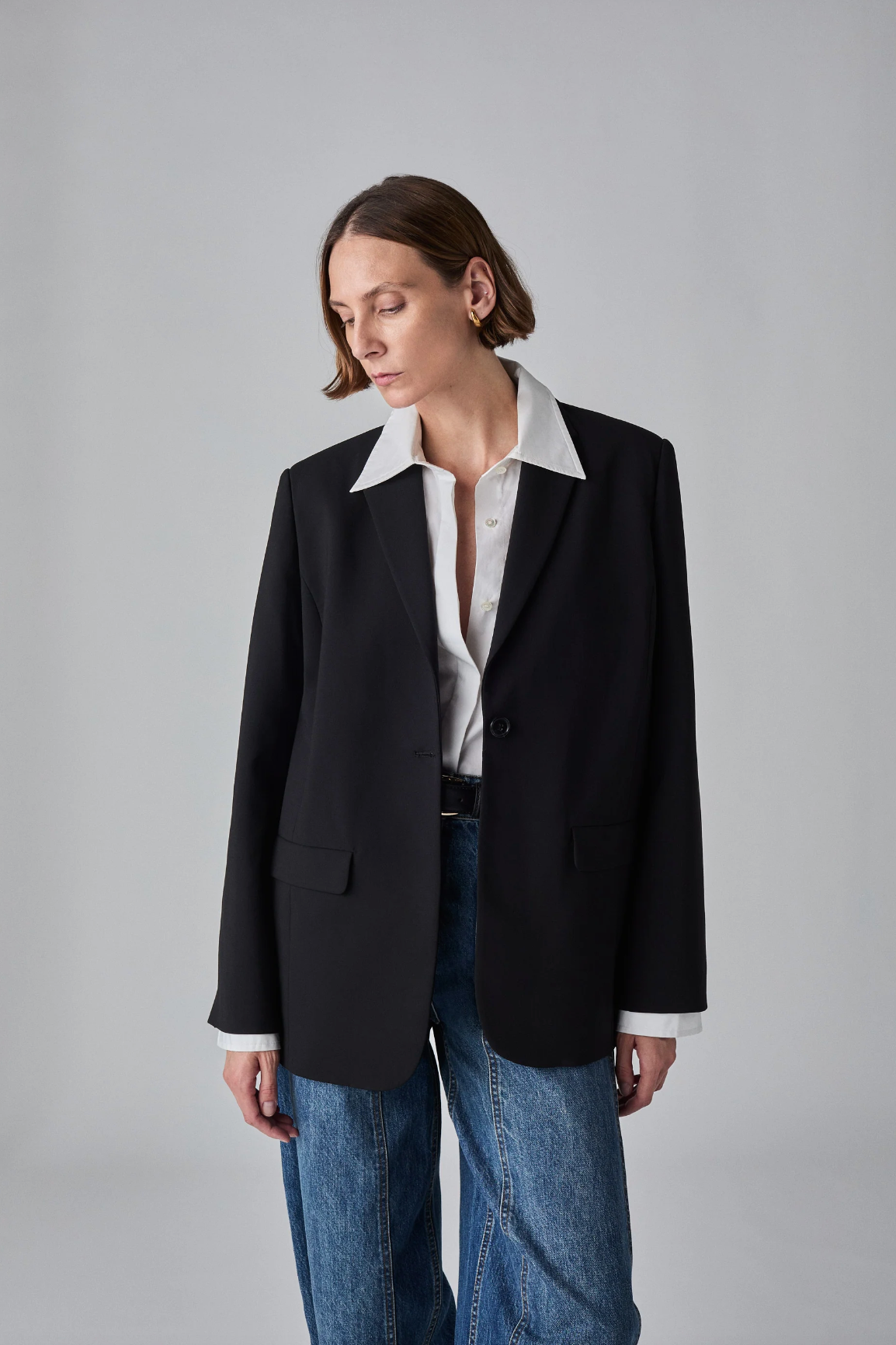 Boxy Blazer Jacket Black