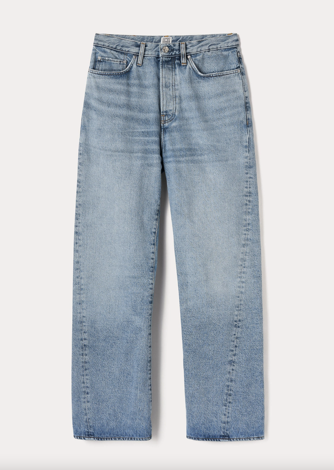 Twisted Seam Denim Full Length Worn Blue