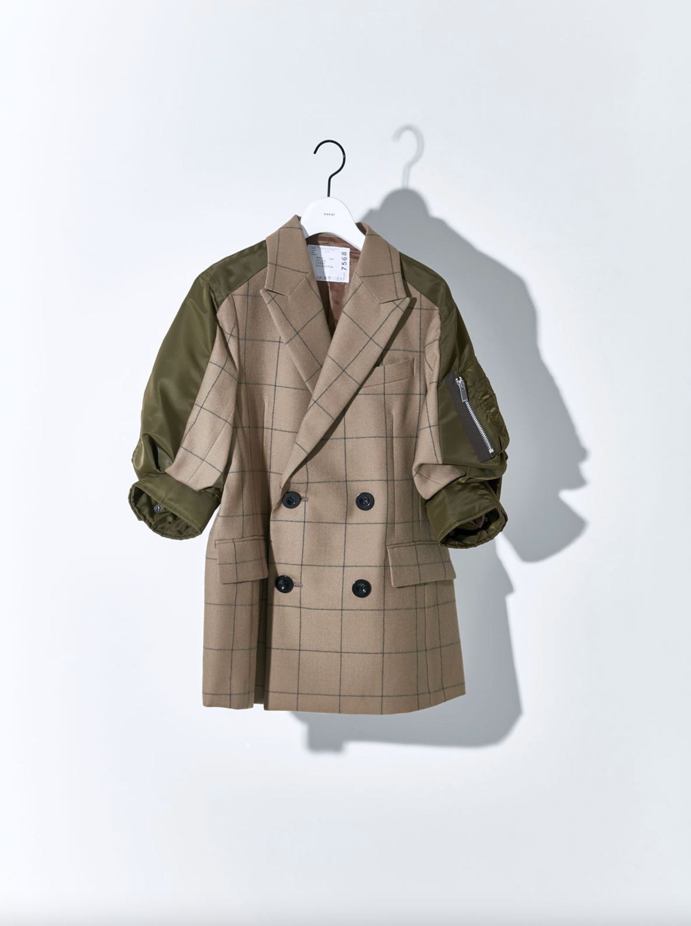 Windowpane x Nylon Twill Jacket Beige Olive