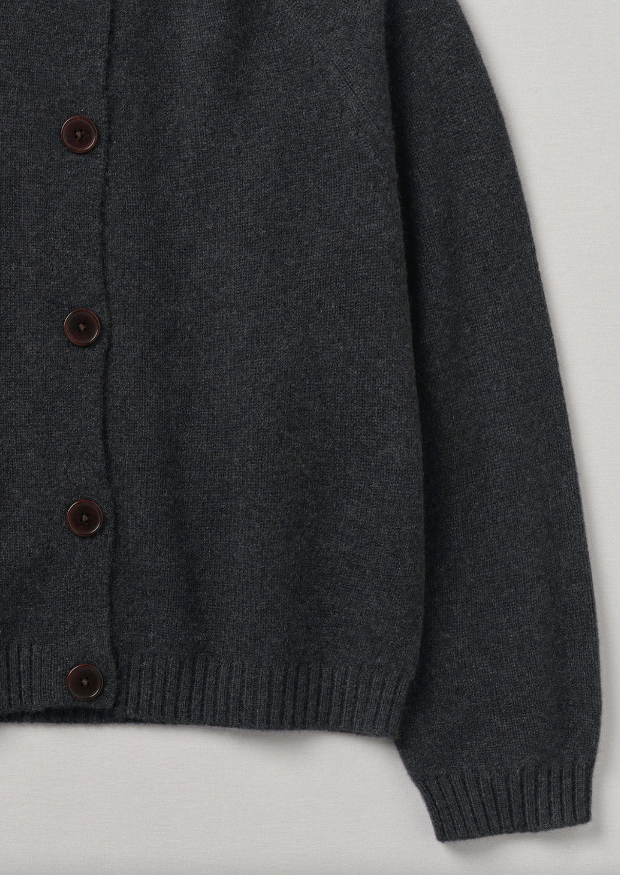 Eden Wool Cashmere Raglan Cardigan Charcoal