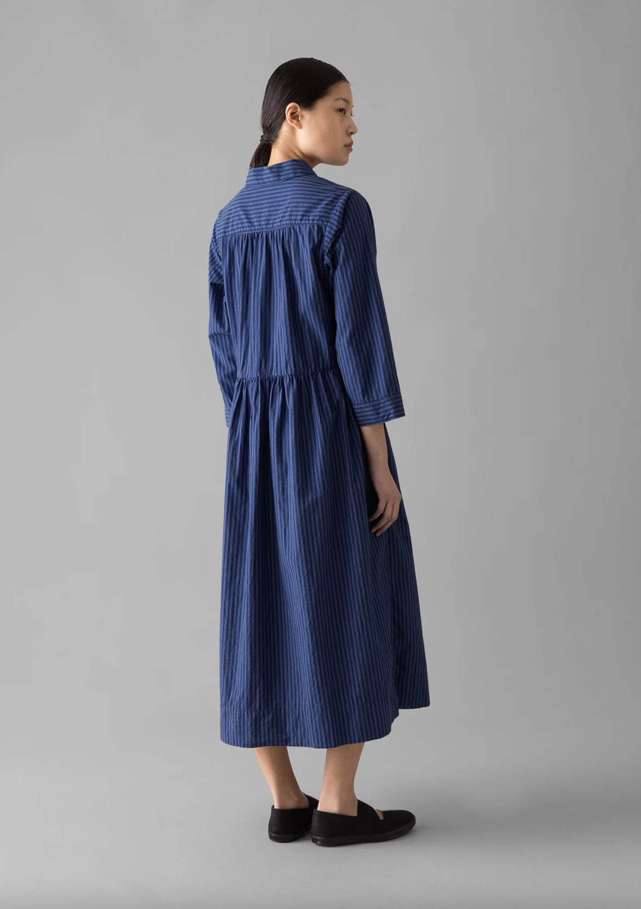 Stripe Poplin Dress Blue Tourmaline