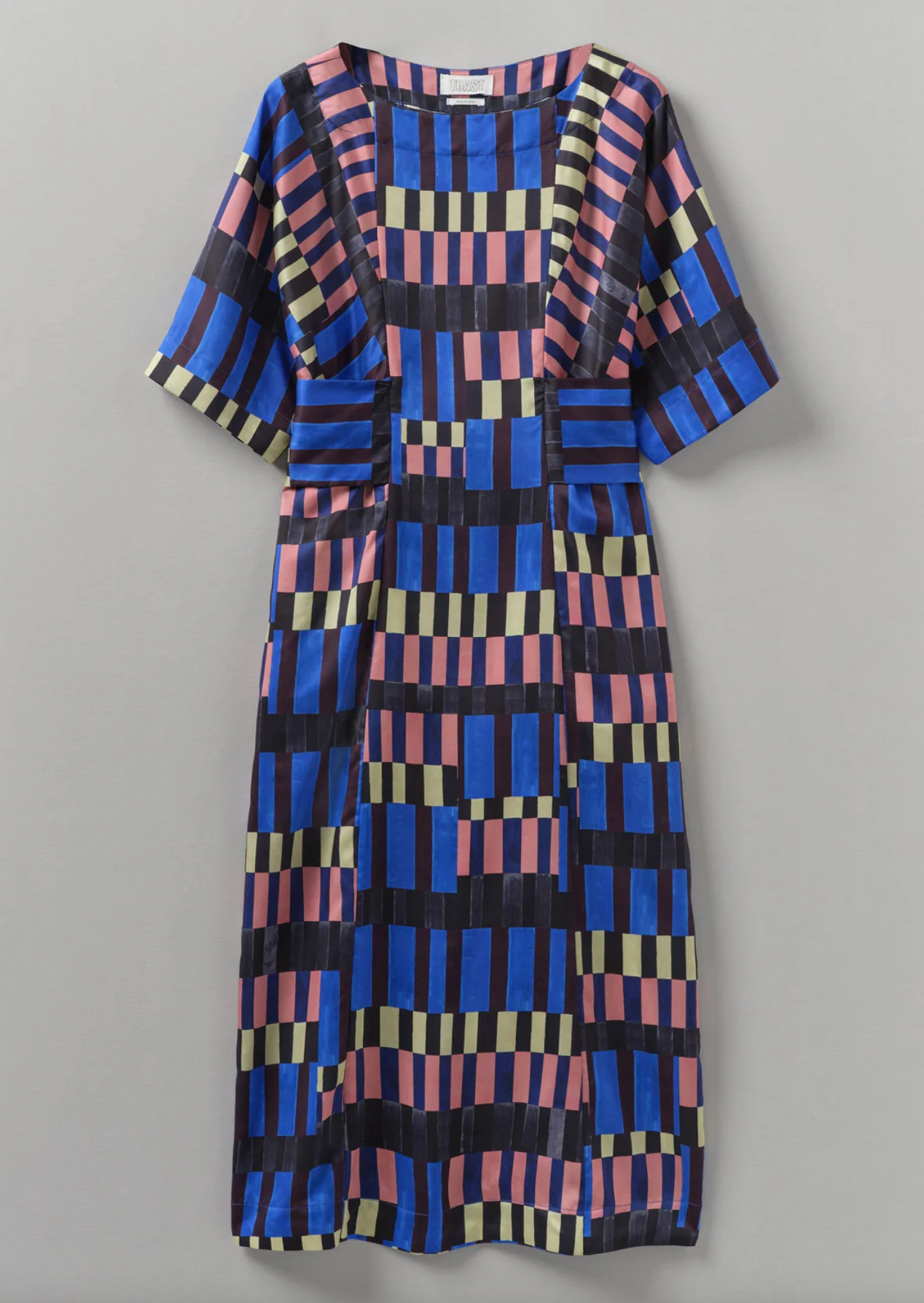 Isobel Harvey Tie Waist Check Print Dress Multi