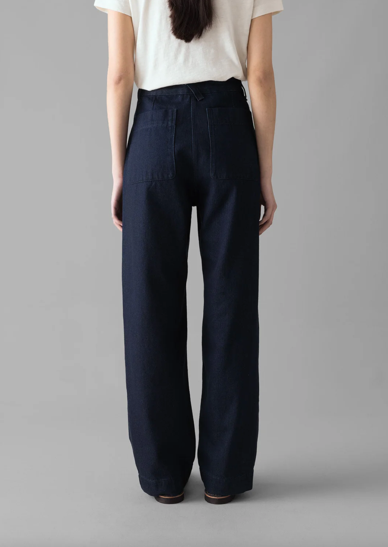 Indigo Denim Slim Leg Trousers Indigo