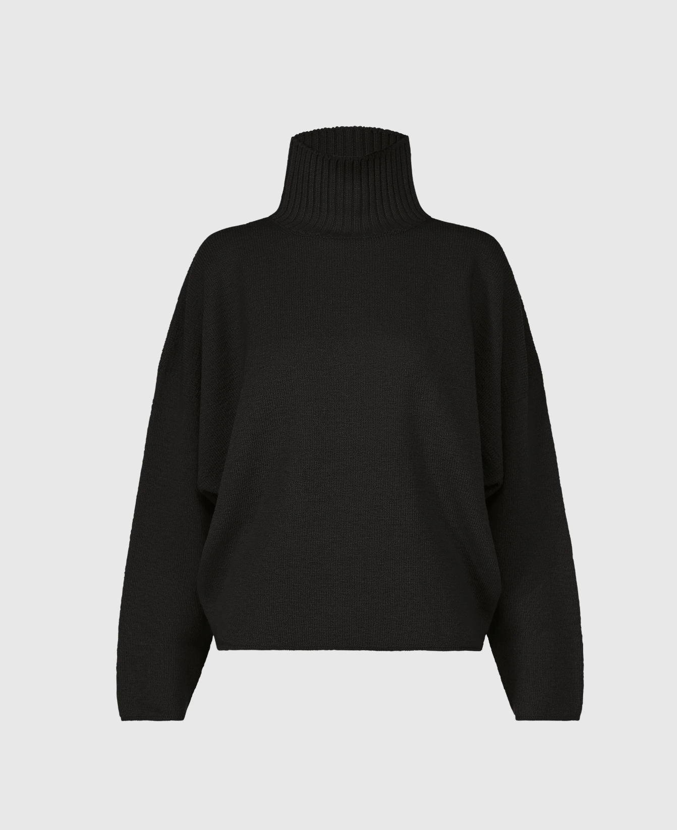 Stretch Wool Pullover Knit  Black