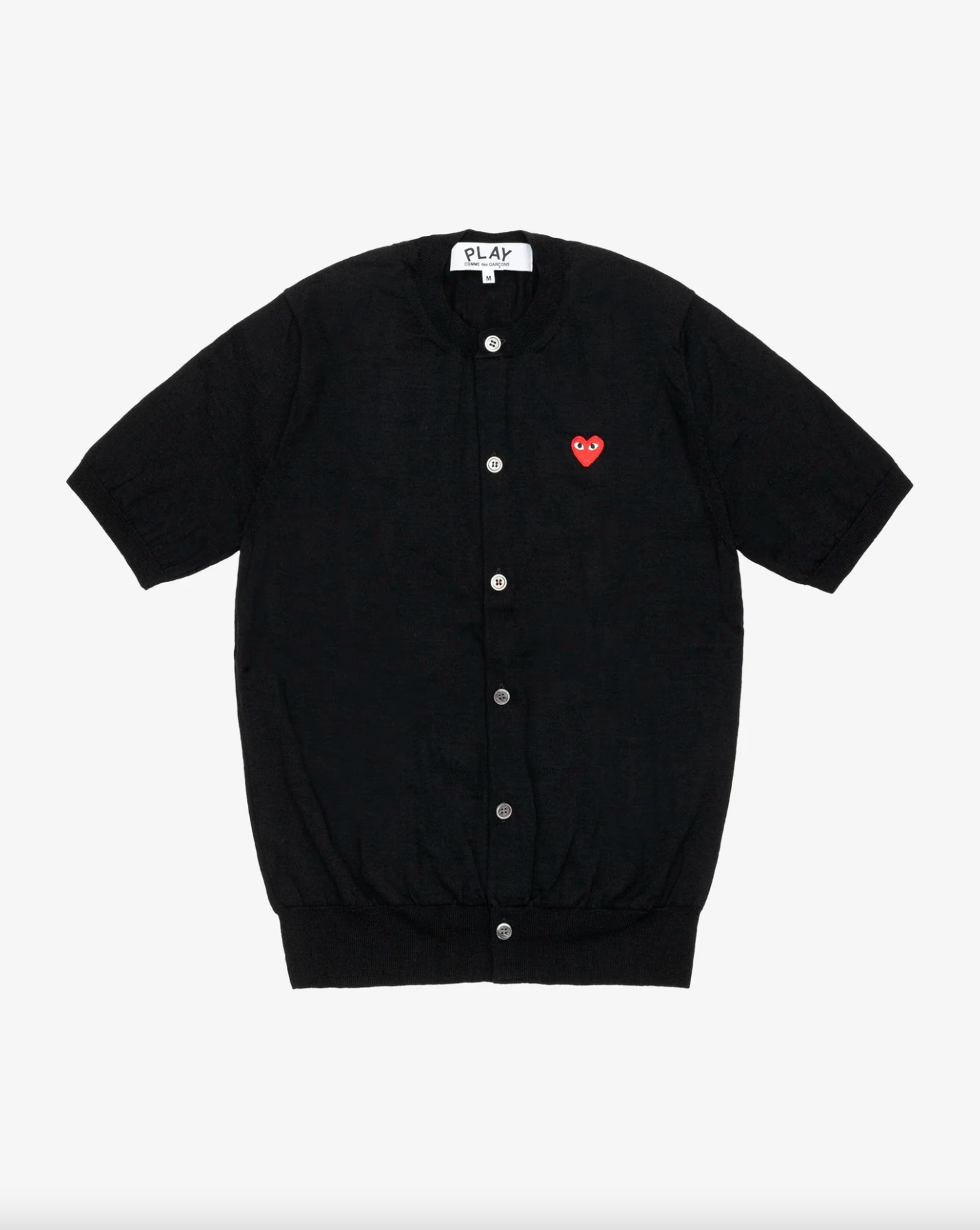 HYSFORM™ HEARTS KNIT CARDIGAN BLACK Lサイズ Unisex Short-sleeve