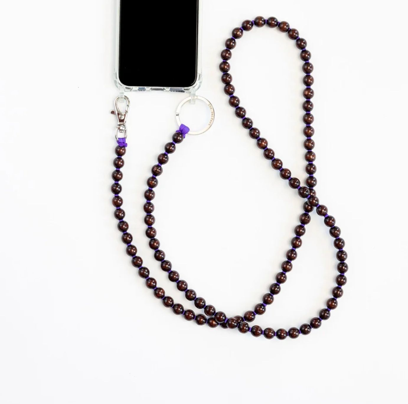 Phone Necklace Brown Purple