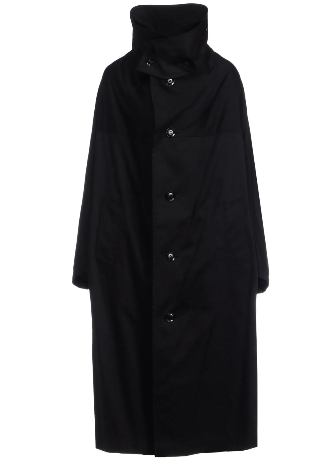 U-Long Cape Cotton Black