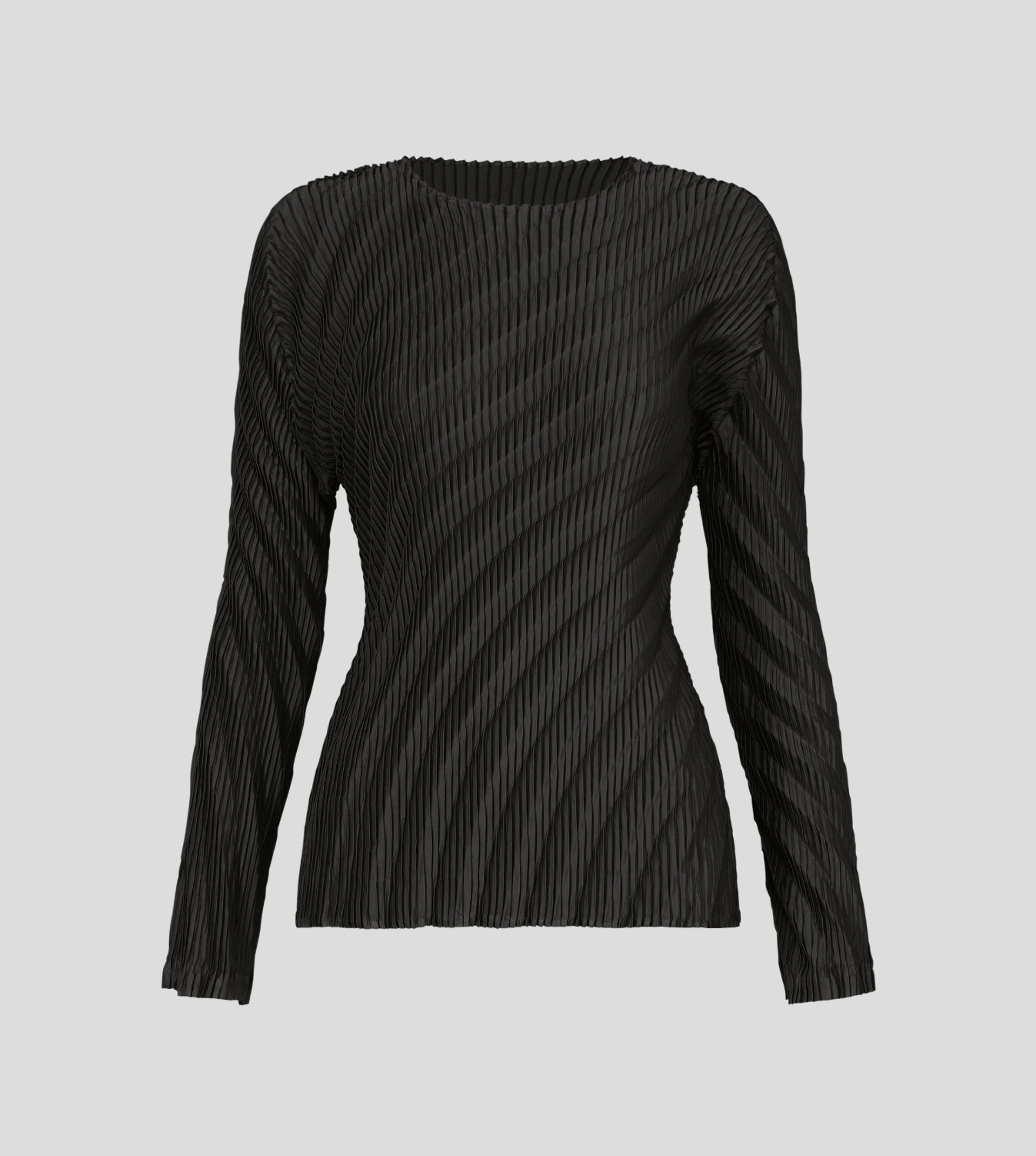 Nuance Pleat Long Sleeve Top Black