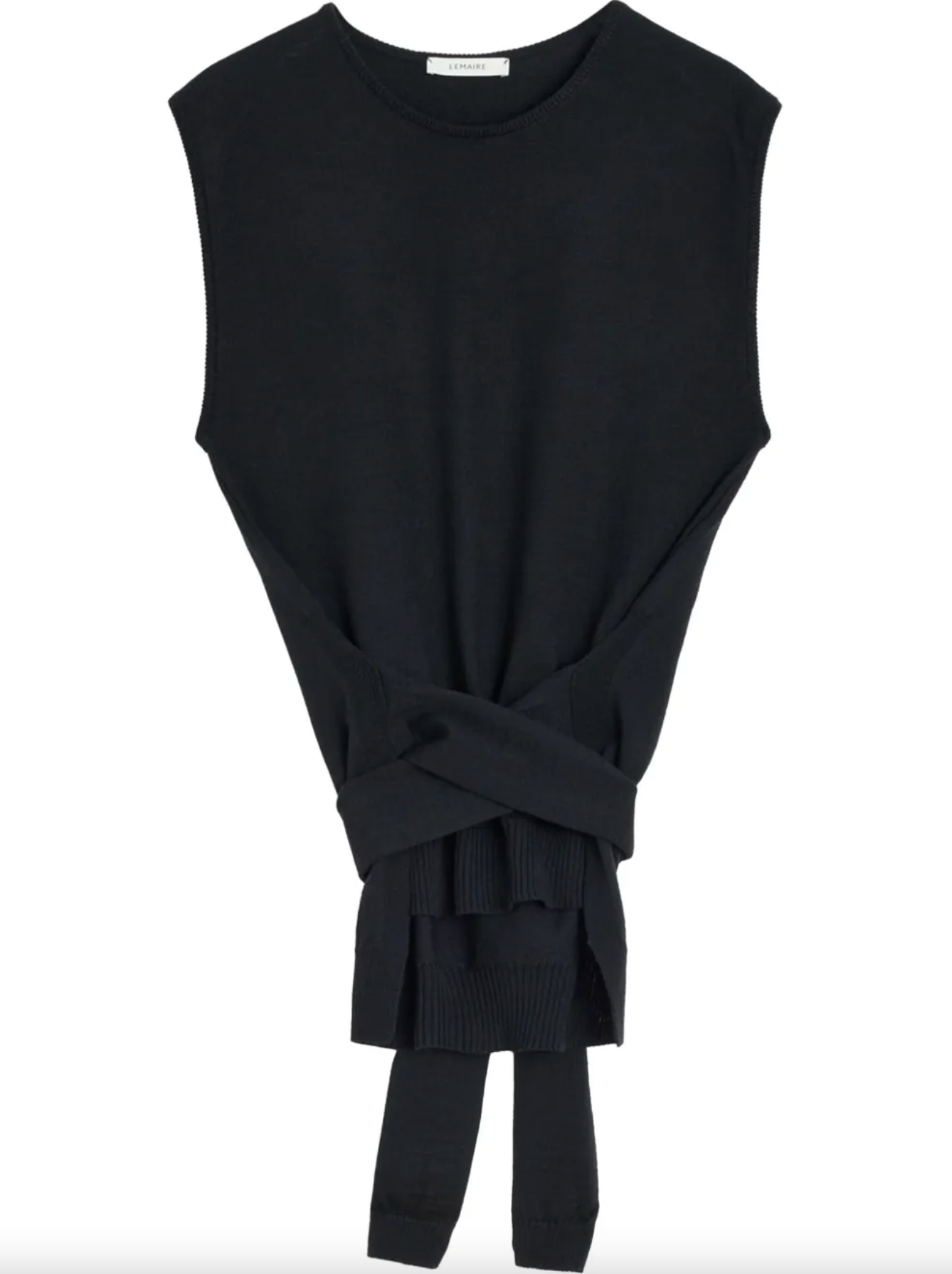 Trompe L'oeil Sleeveless Jumper Black