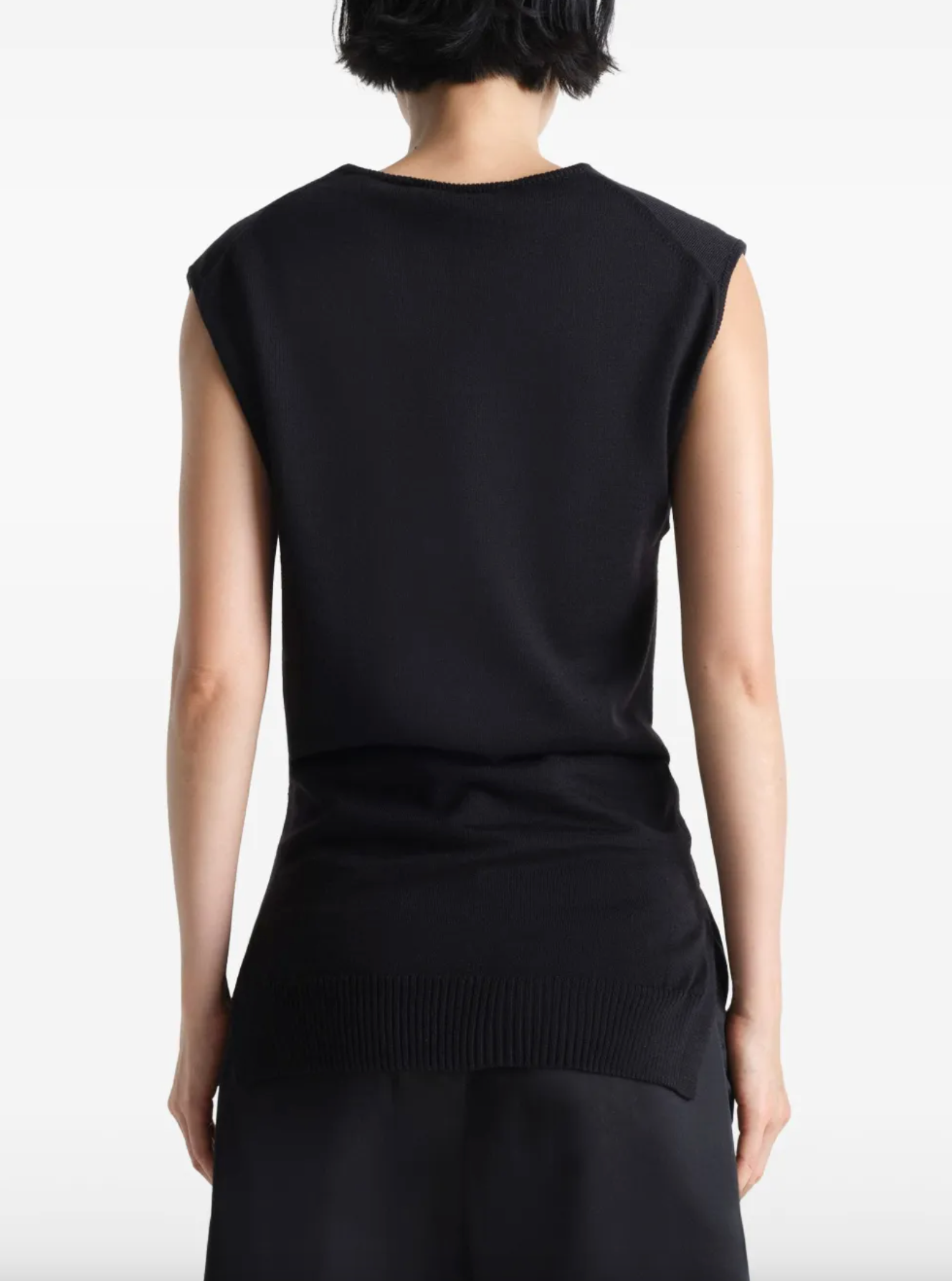 Trompe L'oeil Sleeveless Jumper Black