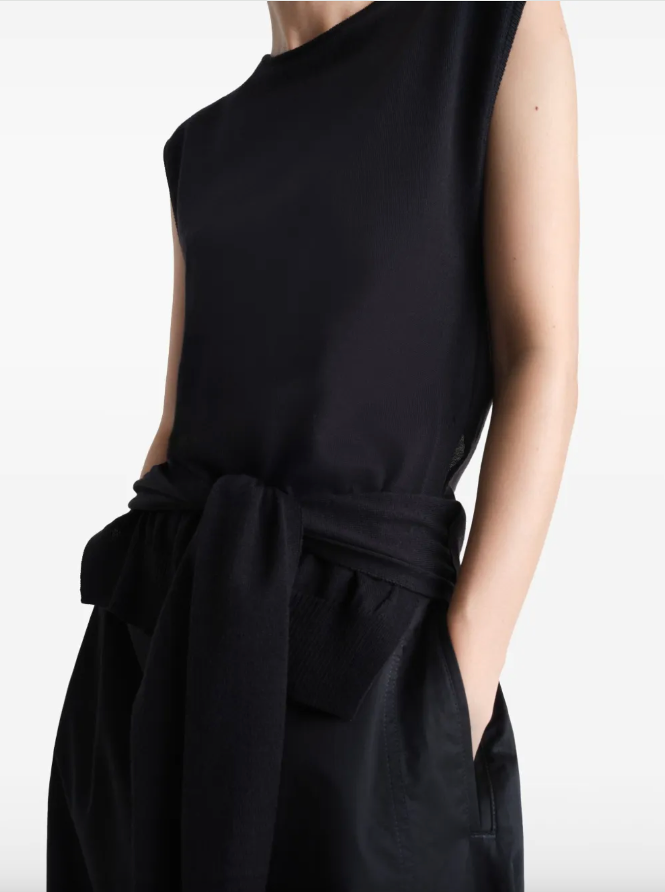 Trompe L'oeil Sleeveless Jumper Black