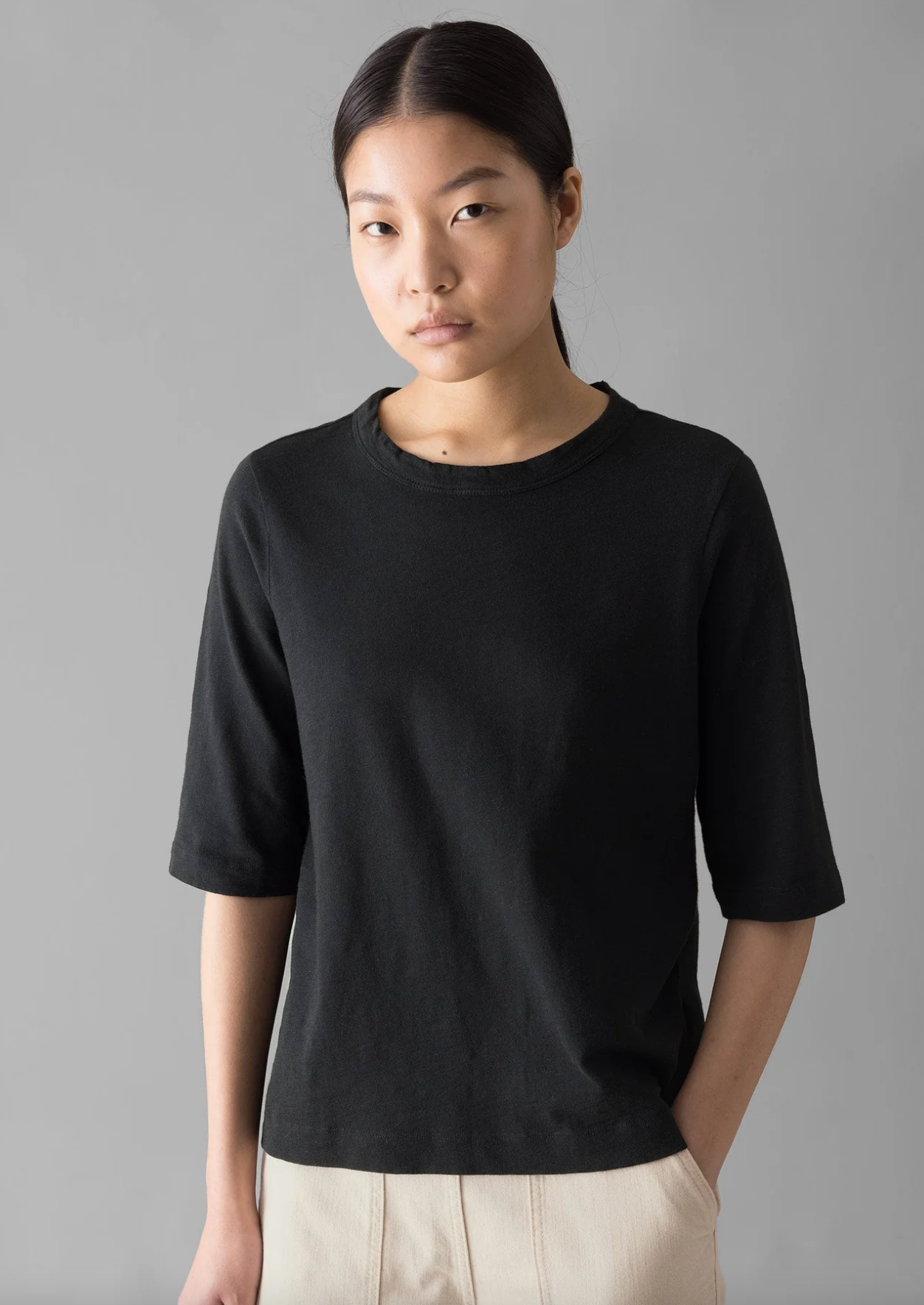 Cleo Garment Dyed T-Shirt Carbon Black