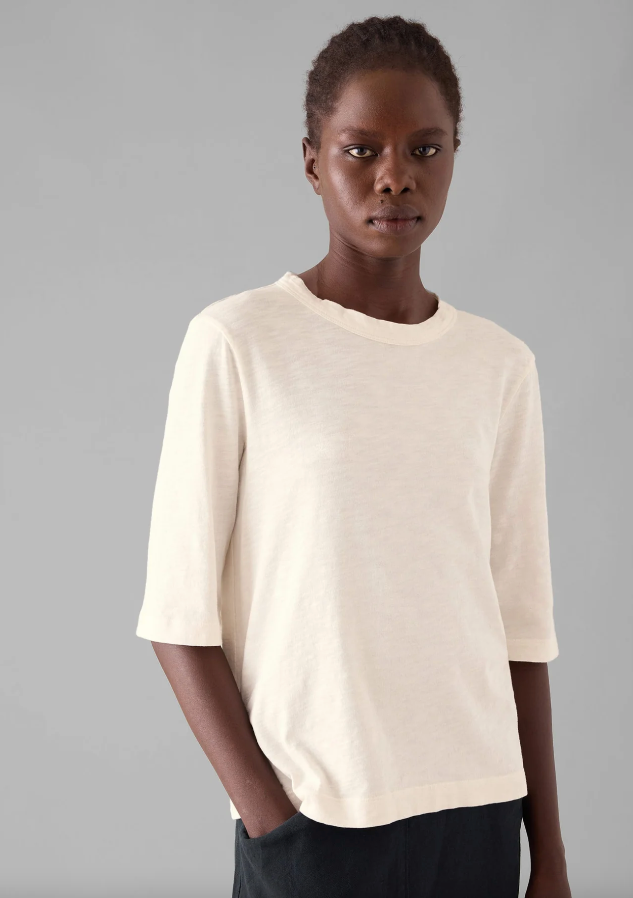 Cleo Garment Dyed T-Shirt Chalk