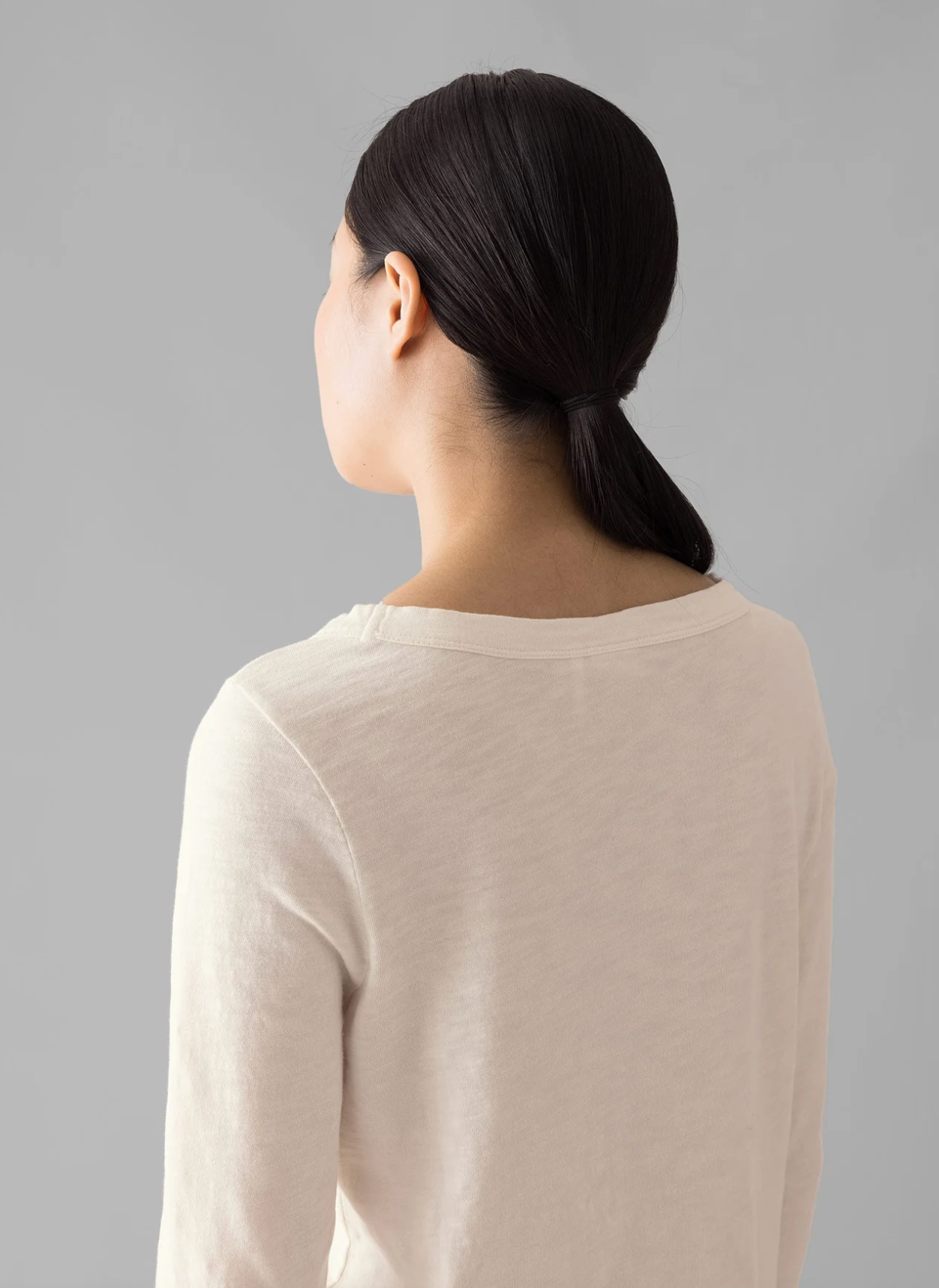 Lia Garment Dyed Boat Neck Chalk