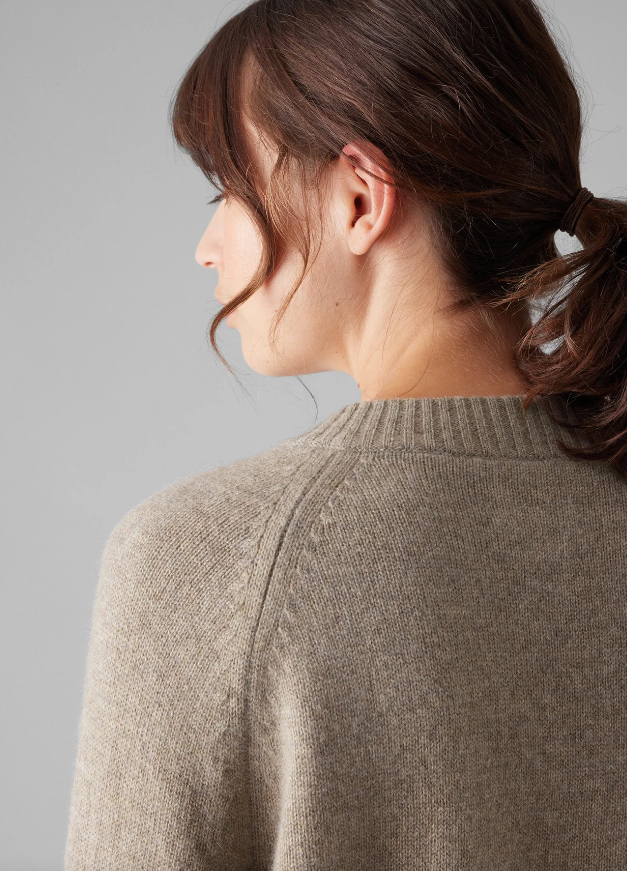 Eden Wool Cashmere Raglan Cardigan Linseed