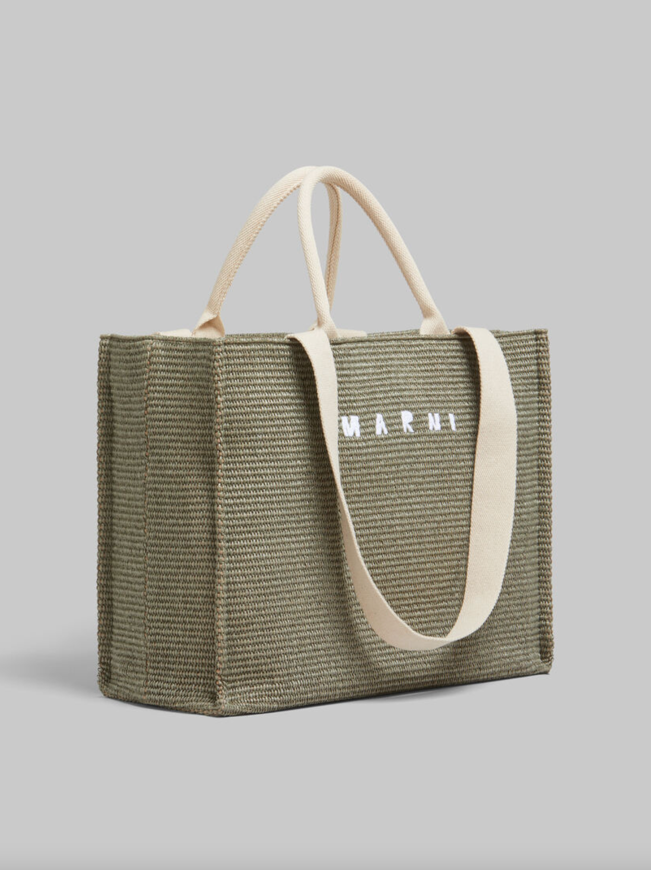 Green Raffia Large Tote Bag