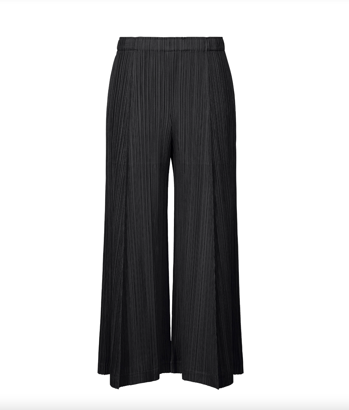 Flared Pleat Pants Black