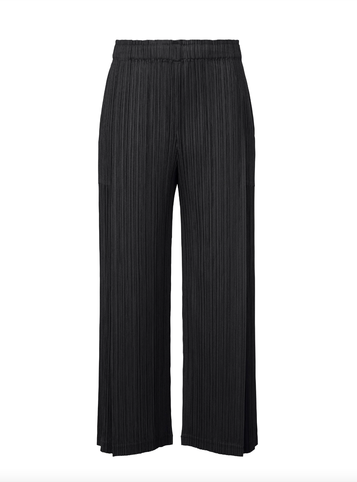 Light Wave Tuck Pleat Pants Black