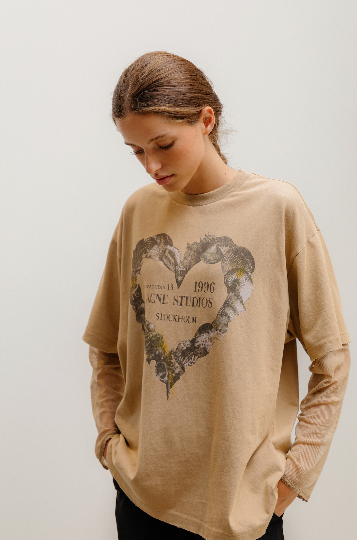 Layered T-Shirt Shells Sand Beige