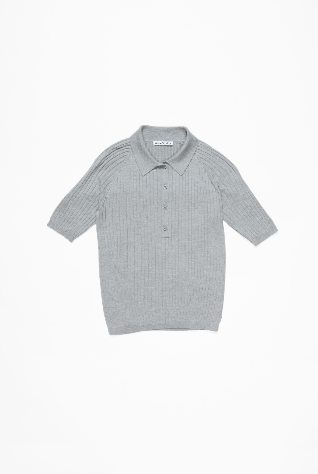 Knitted Polo T-Shirt Grey