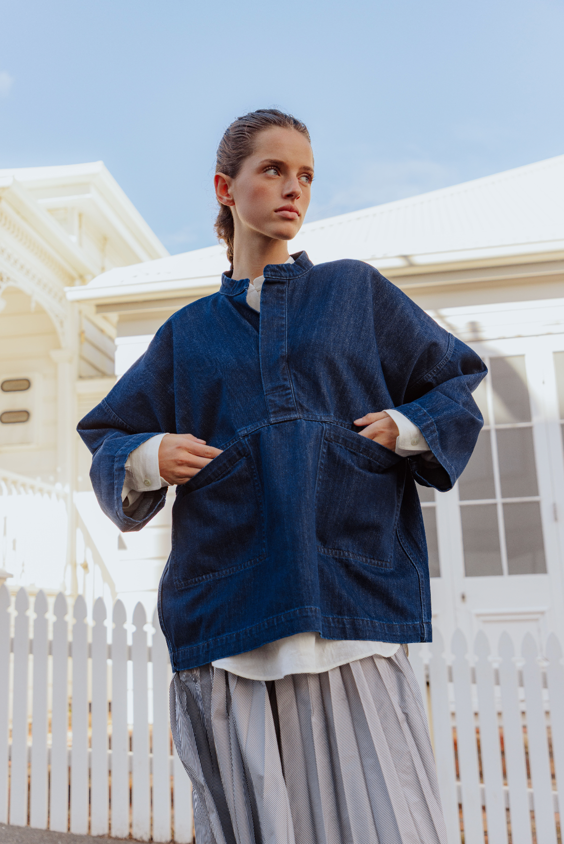 Basil Denim Top Blue