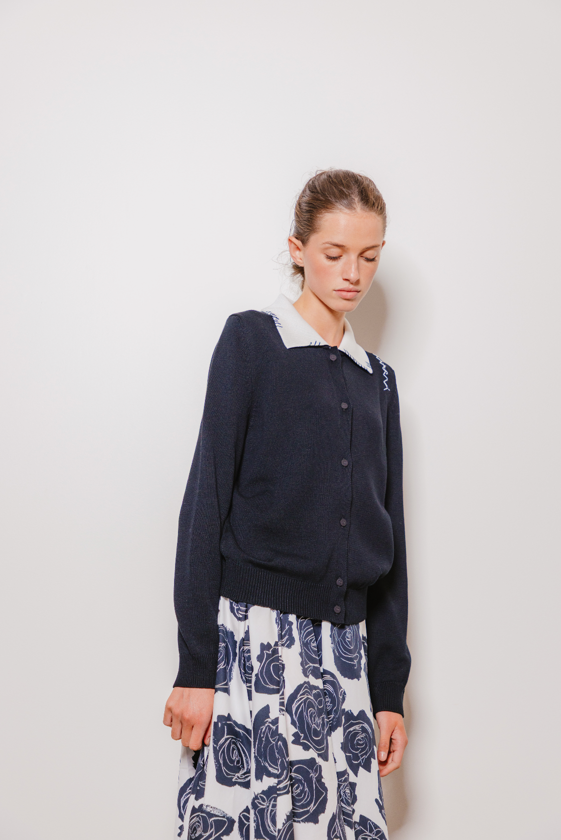 Cardigan Polo Cotton Black