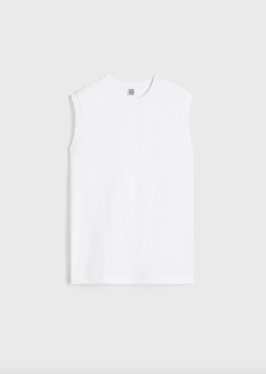 Relaxed Sleeveless Tee Off White