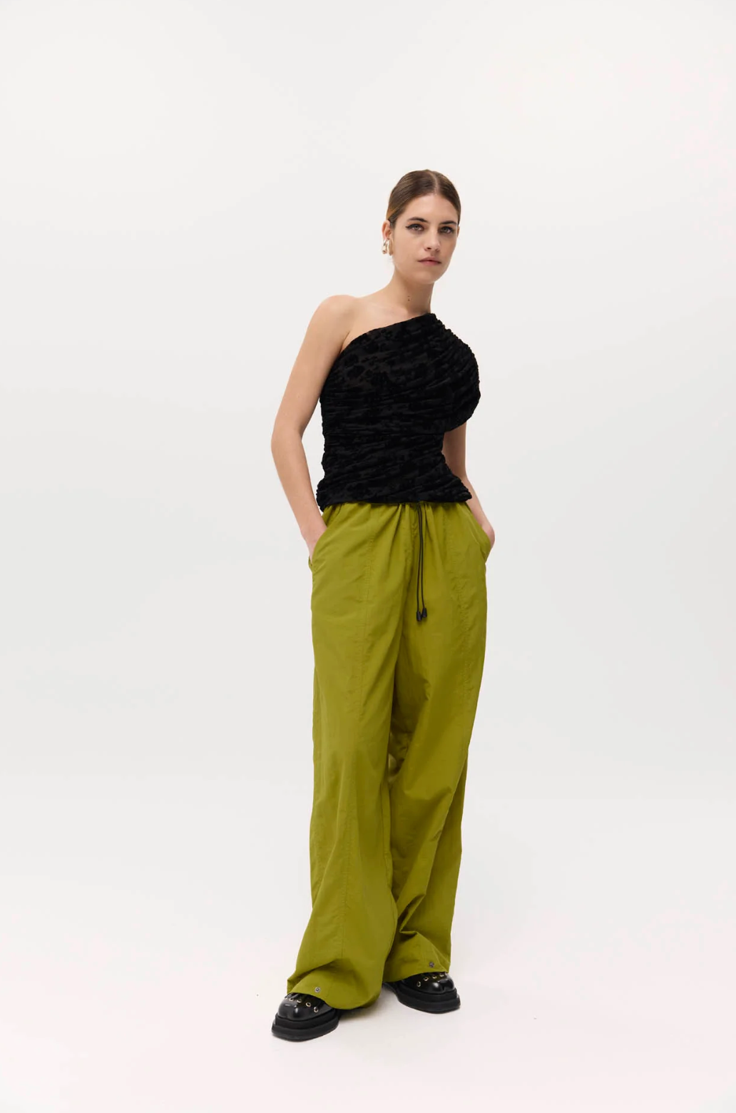 Darcy Top Black Mesh Velvet