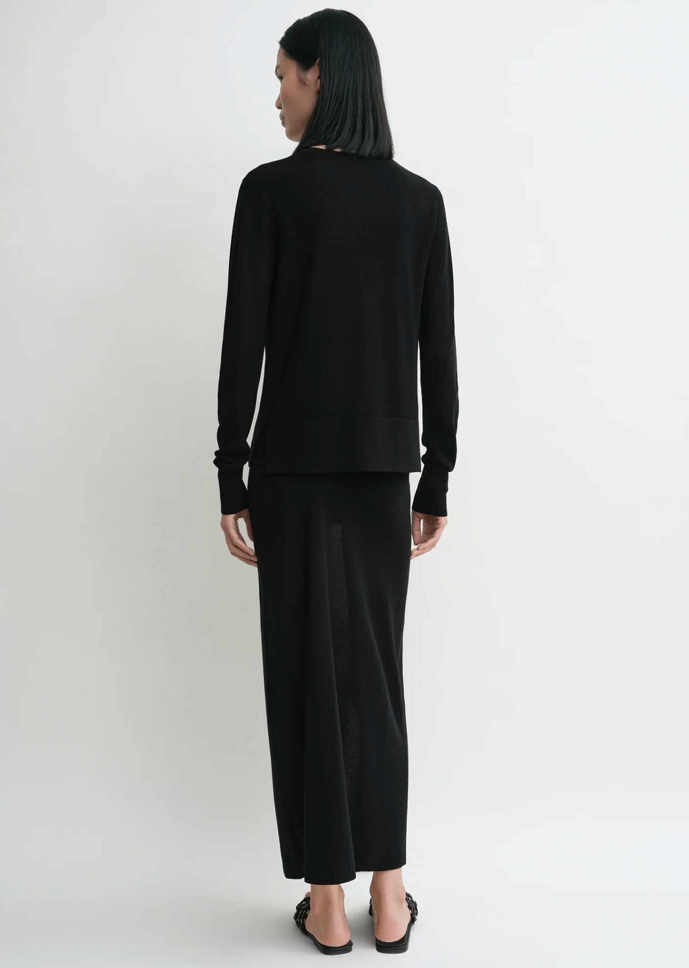 Fine Knit Cardigan Black
