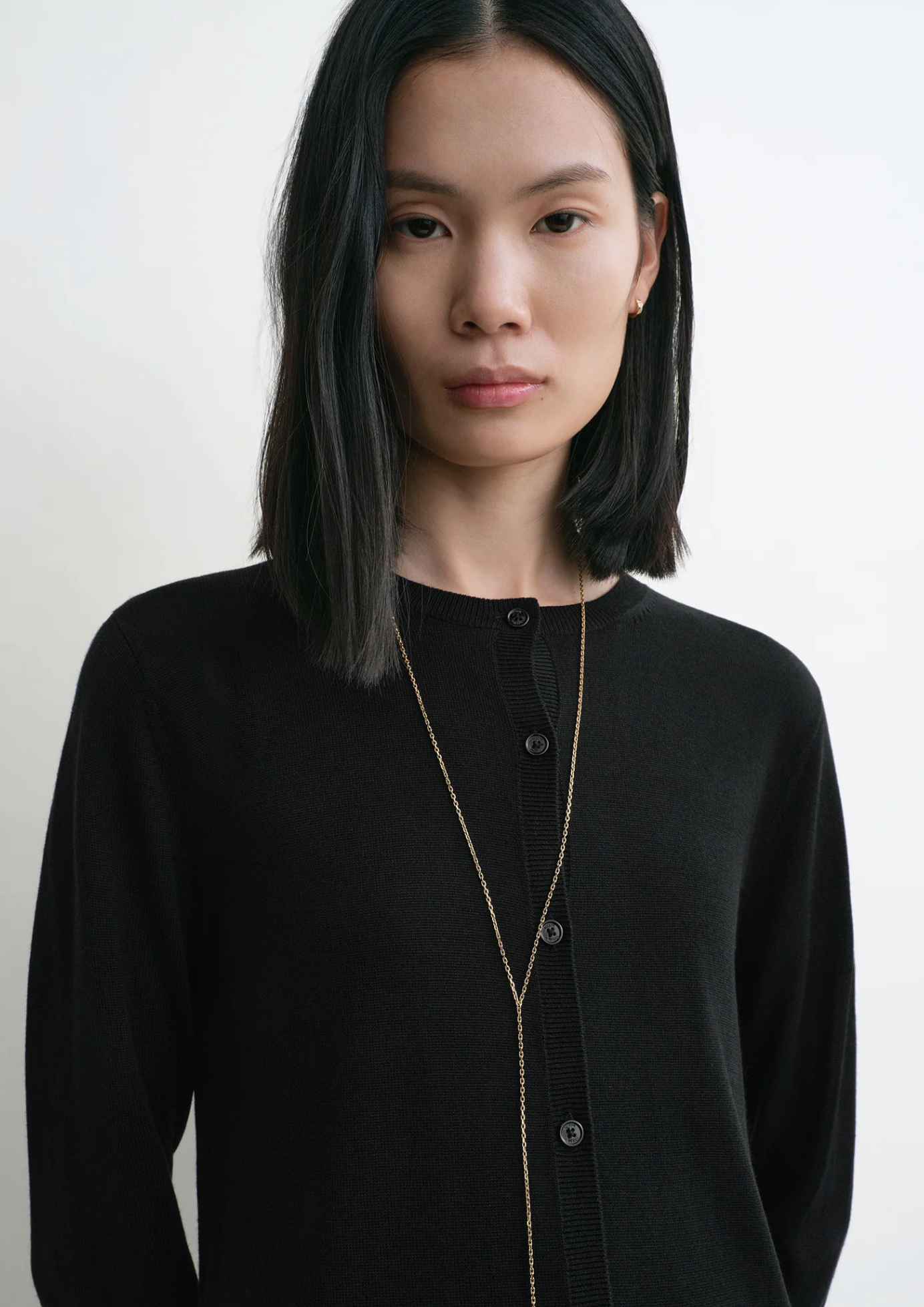 Fine Knit Cardigan Black