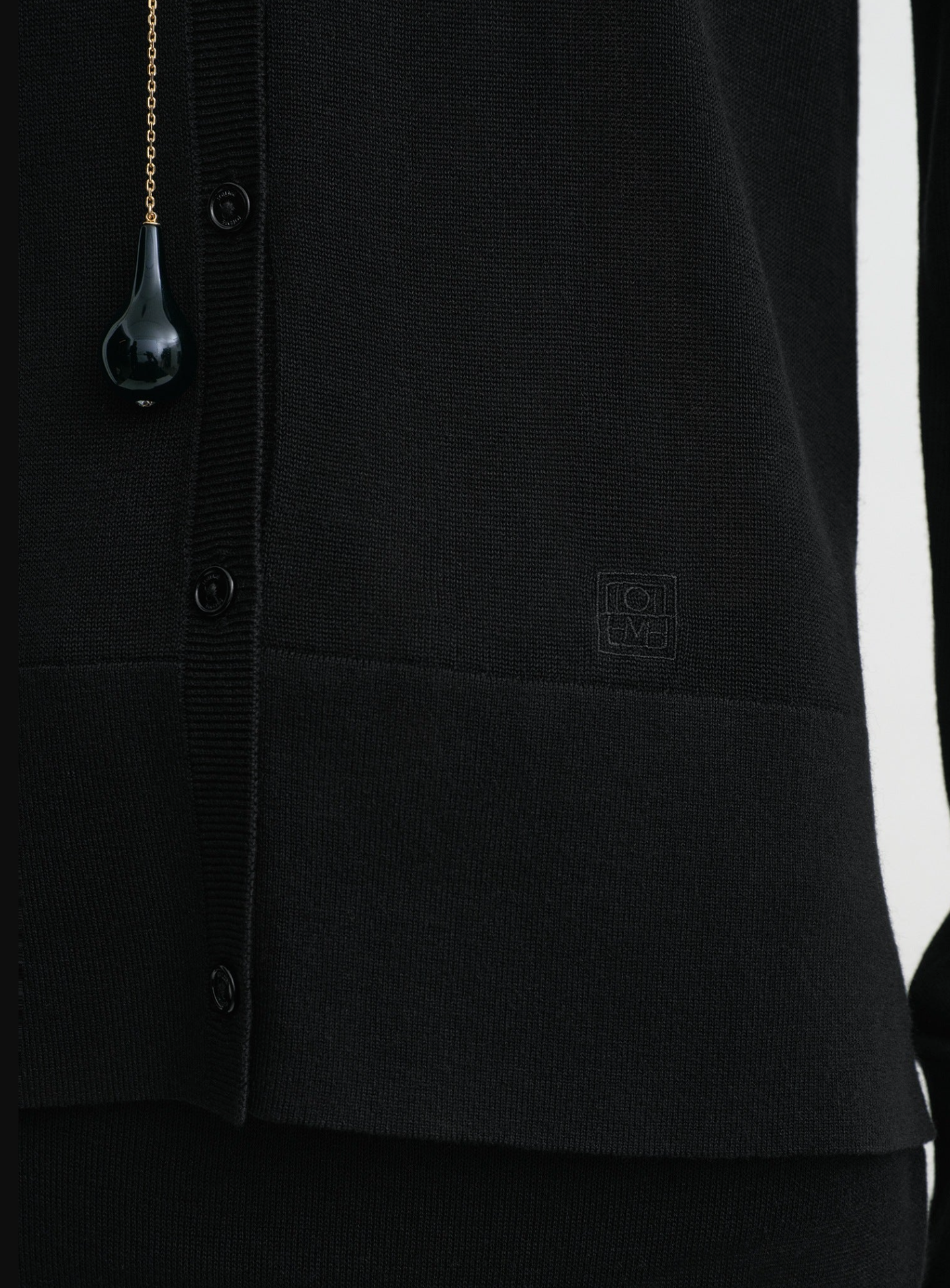 Fine Knit Cardigan Black