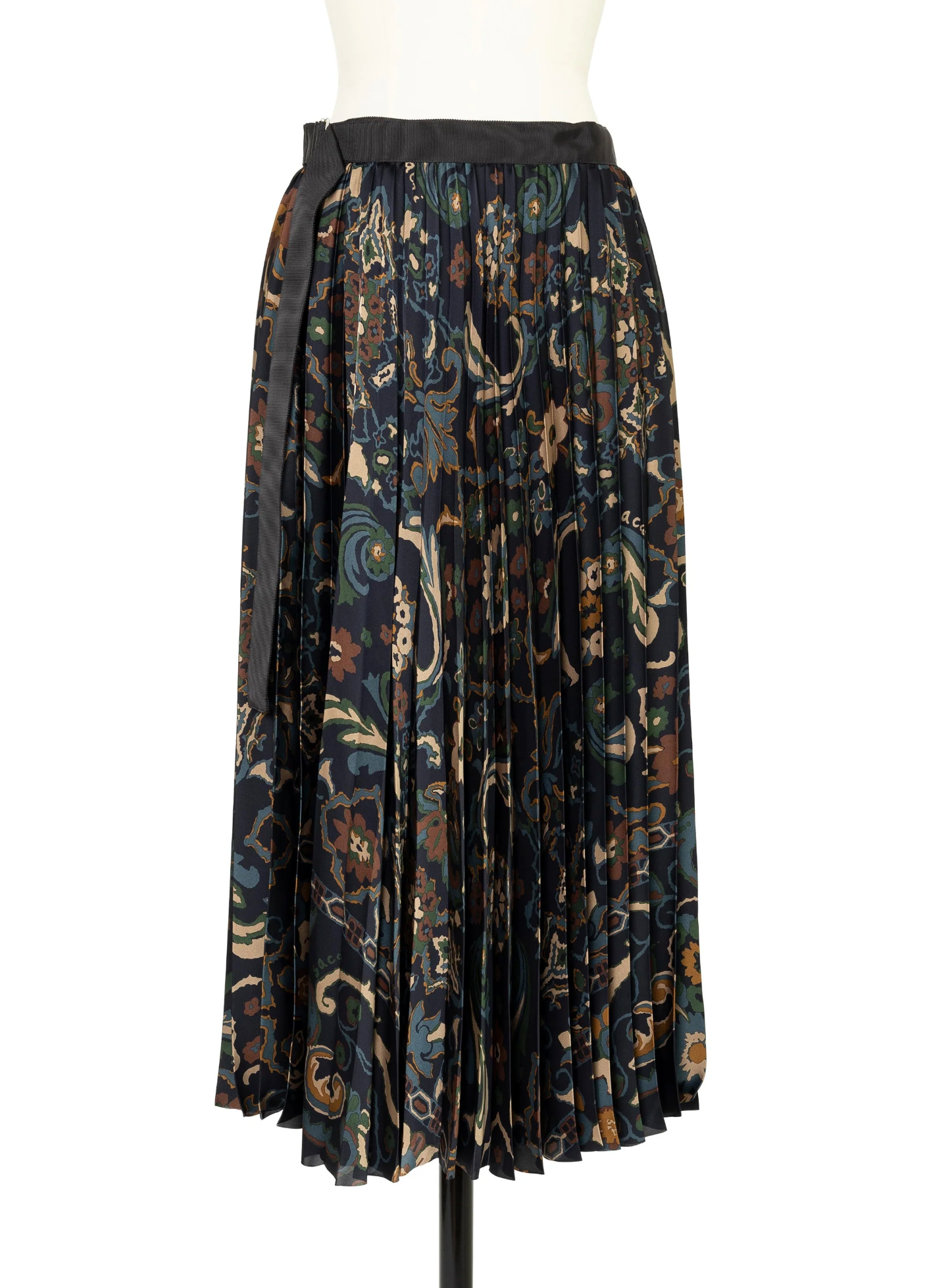 Print Wrap Skirt Navy