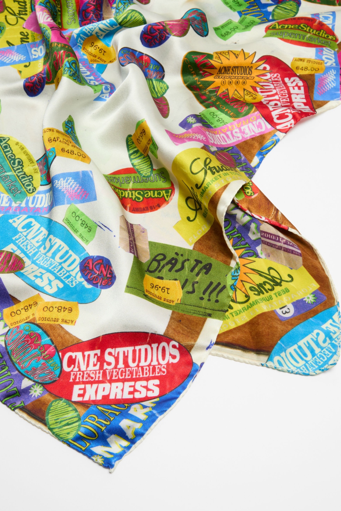 Sticker Printed Scarf Silk