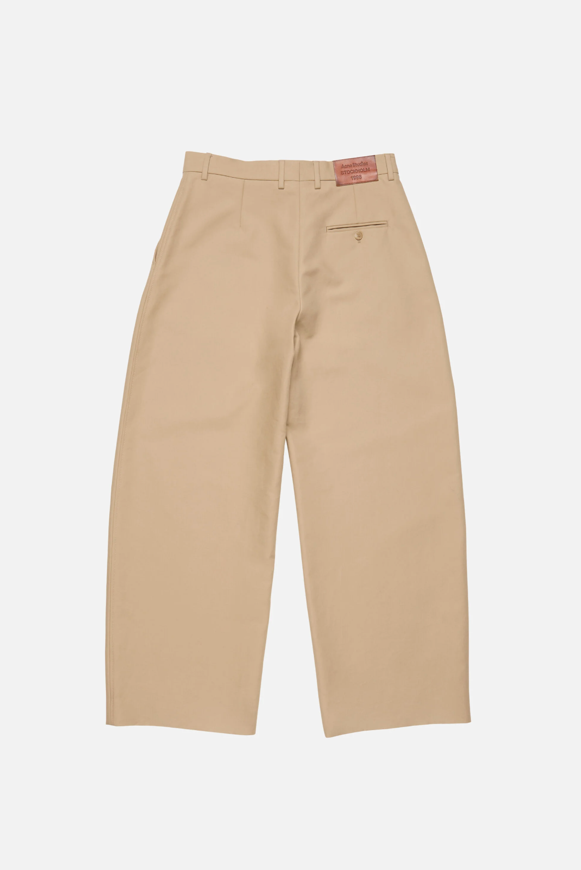 Tailored Satin Cotton Trousers Beige