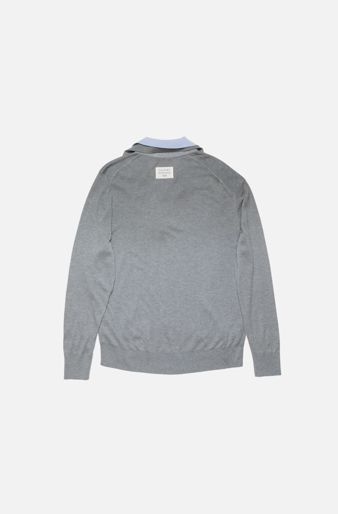 Layered Silk Polo Grey Sky Blue