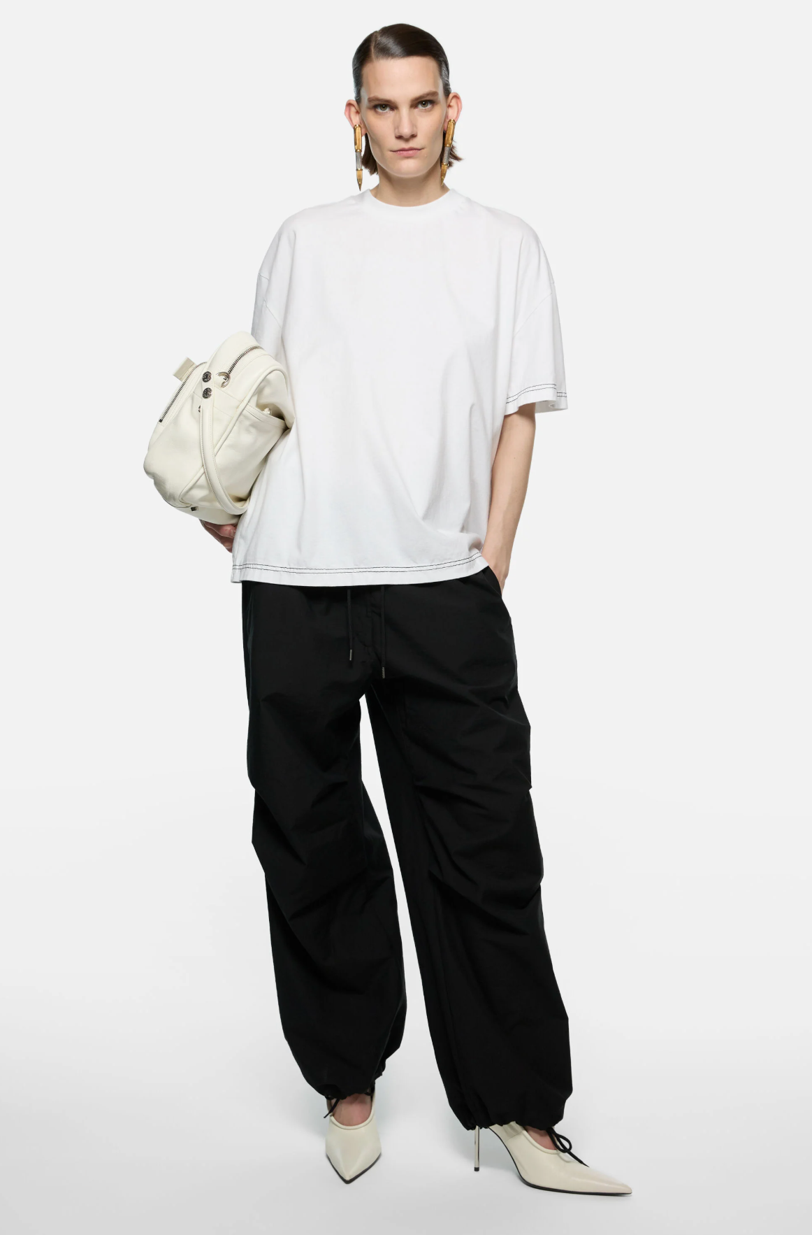 Relaxed Cargo Trousers Black