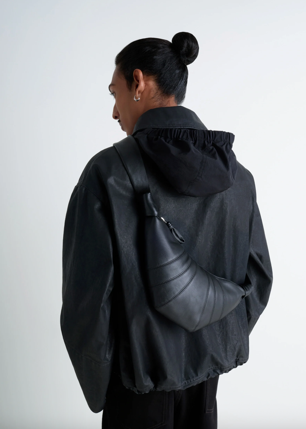 Small Croissant Bag Soft Nappa Black