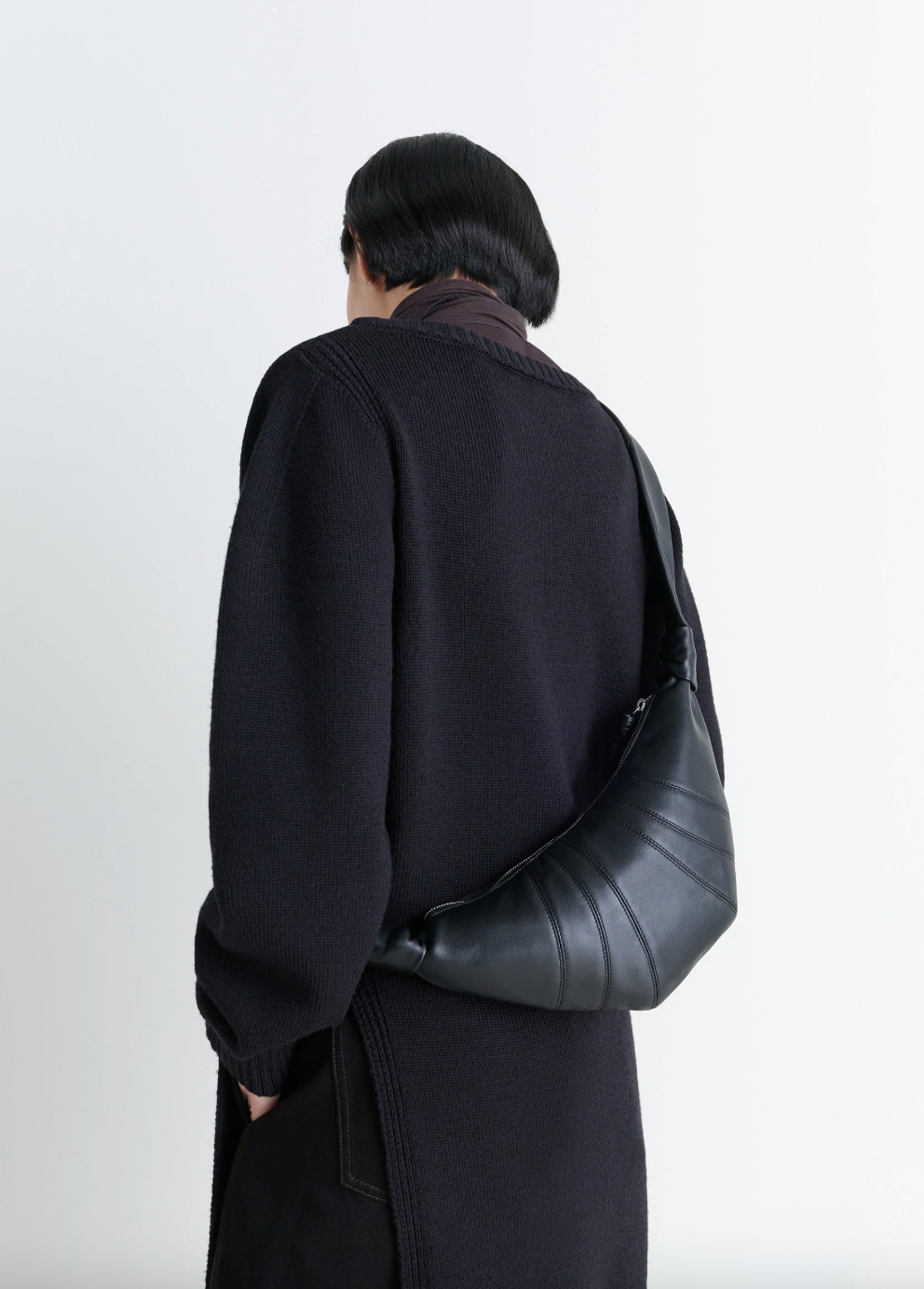 Small Croissant Bag Soft Nappa Black