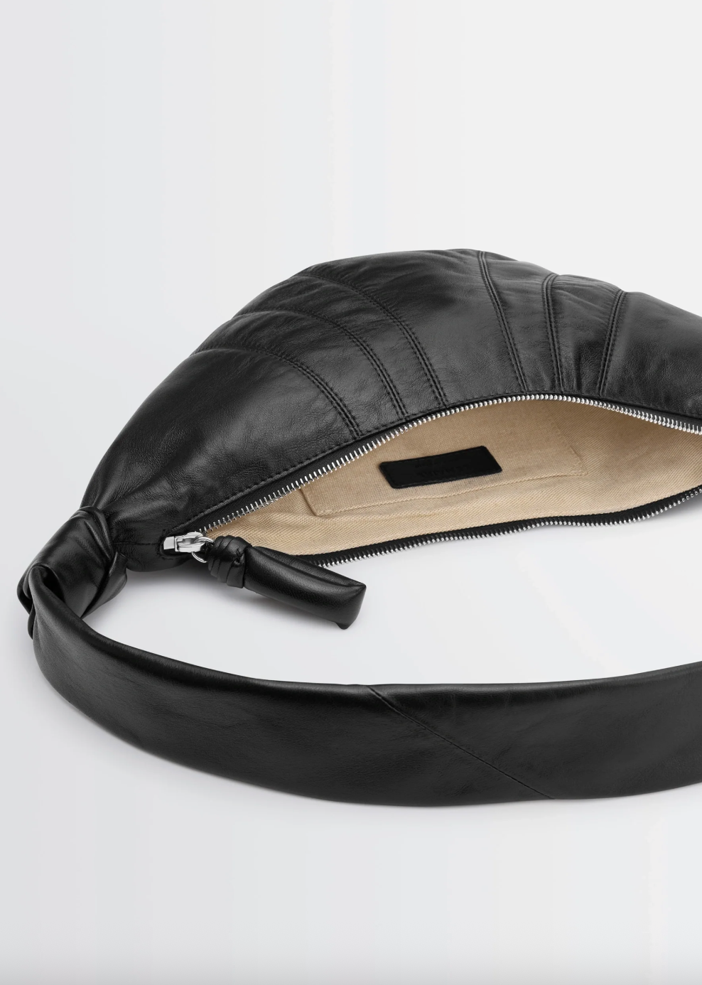 Small Croissant Bag Soft Nappa Black