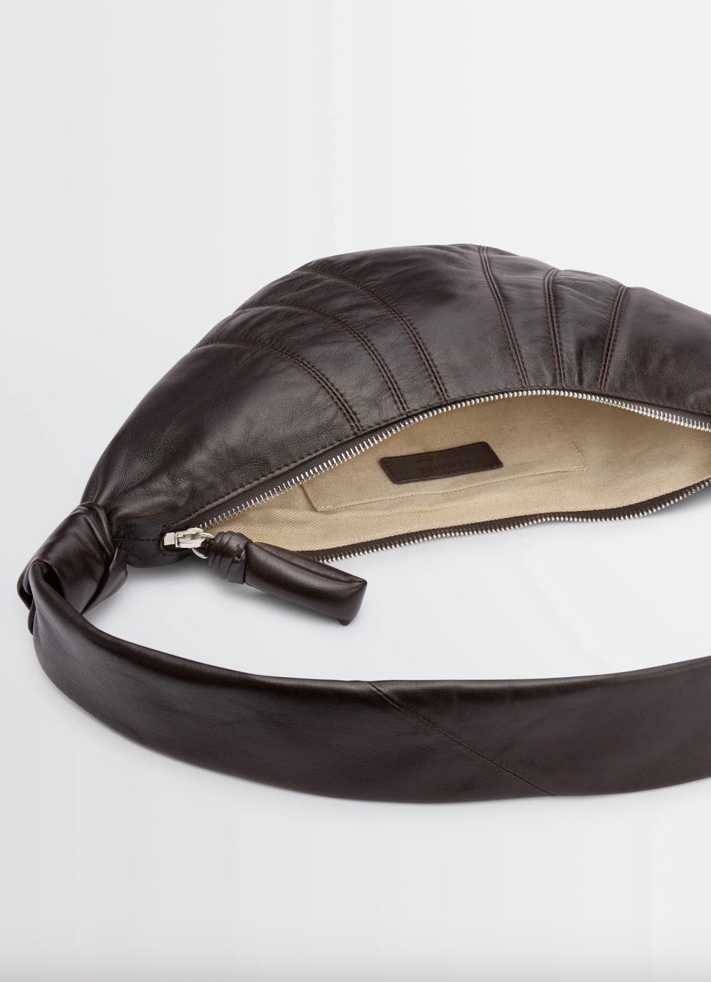 Small Croissant Bag Soft Nappa Dark Chocolate