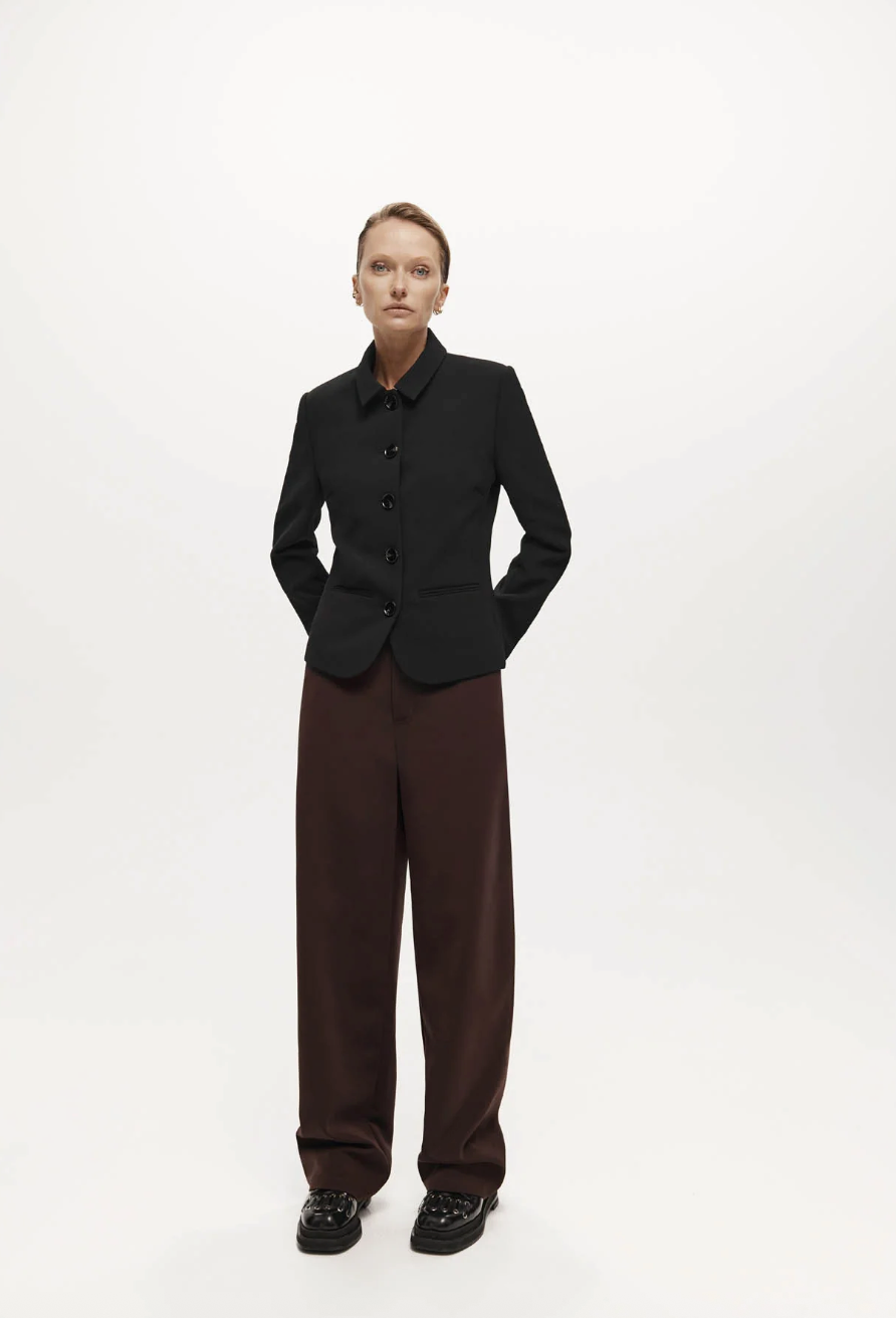Bardot Blazer Black Bonded Suiting