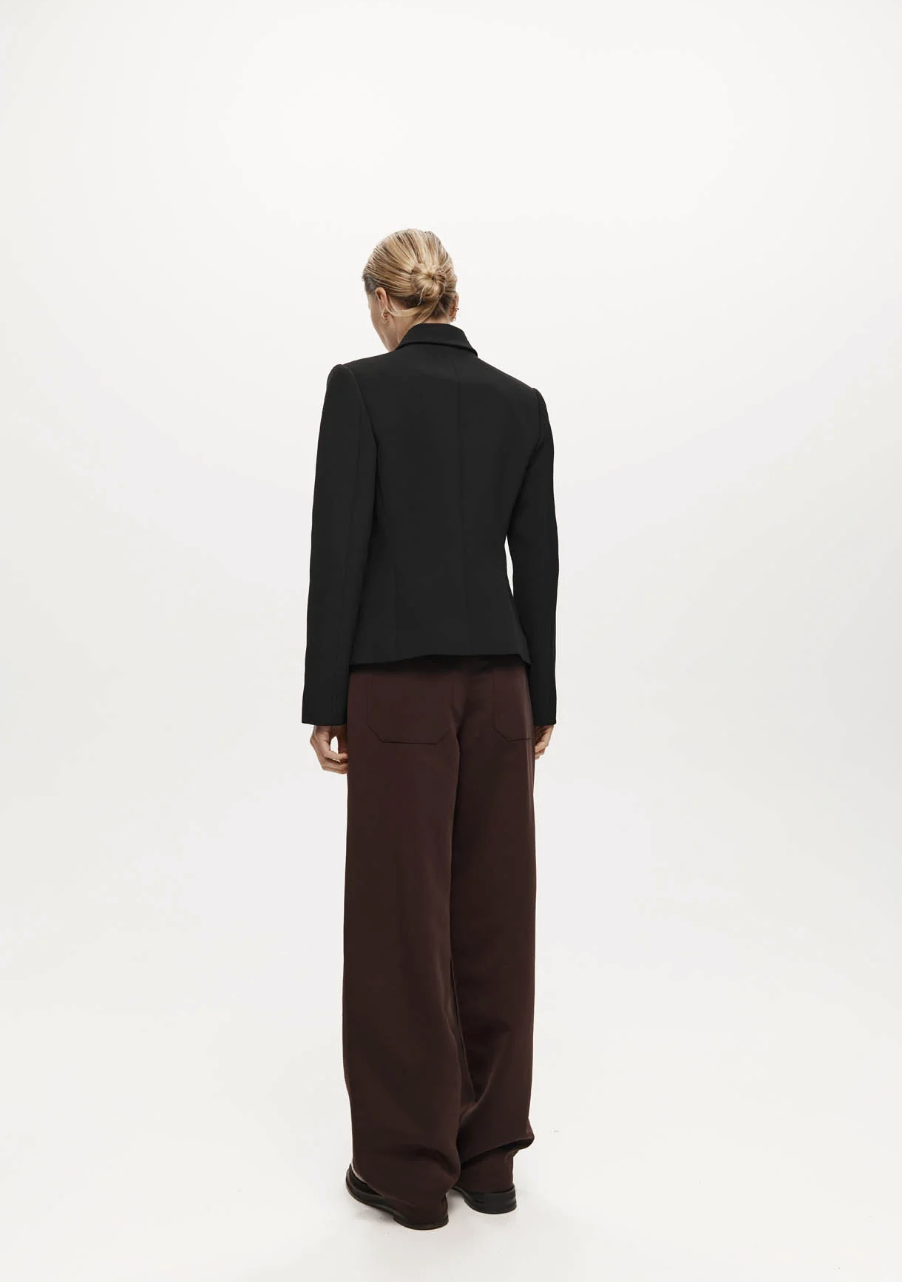 Bardot Blazer Black Bonded Suiting