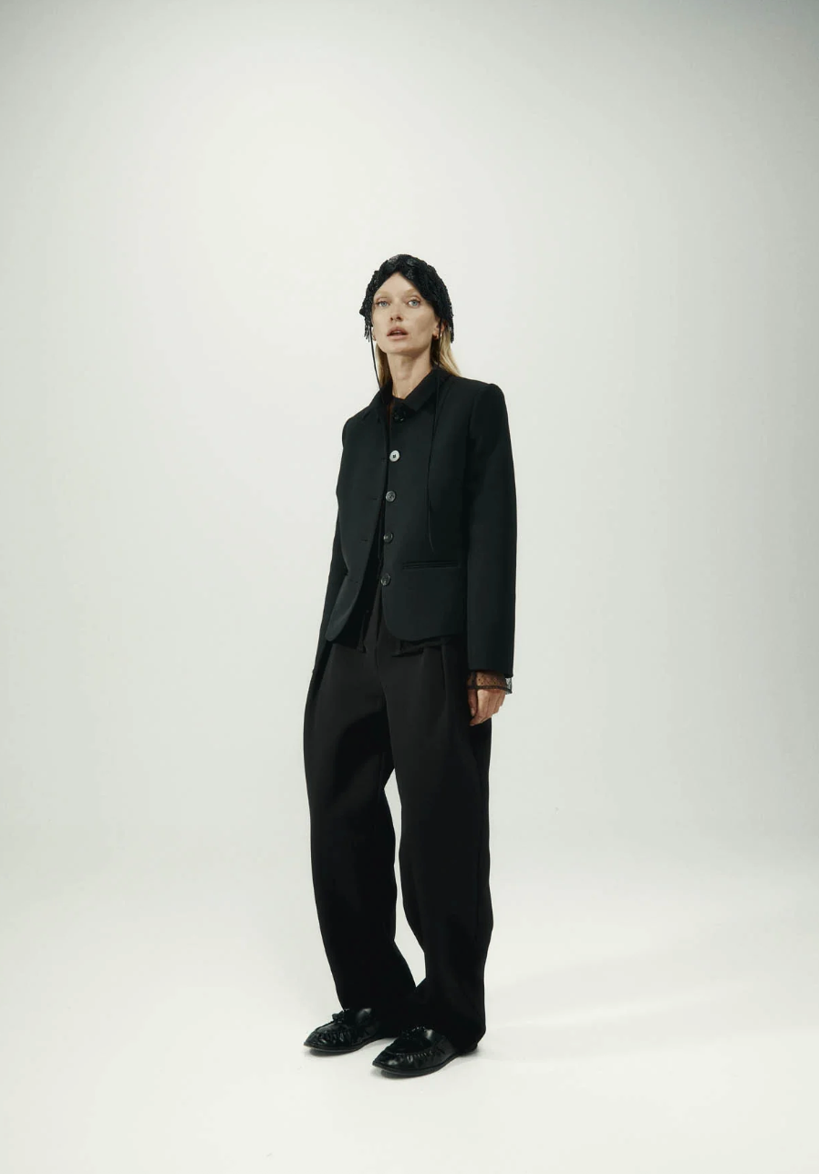Bardot Blazer Black Bonded Suiting