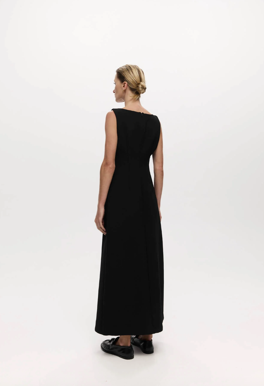 Hiro Dress Black Bonded Suiting